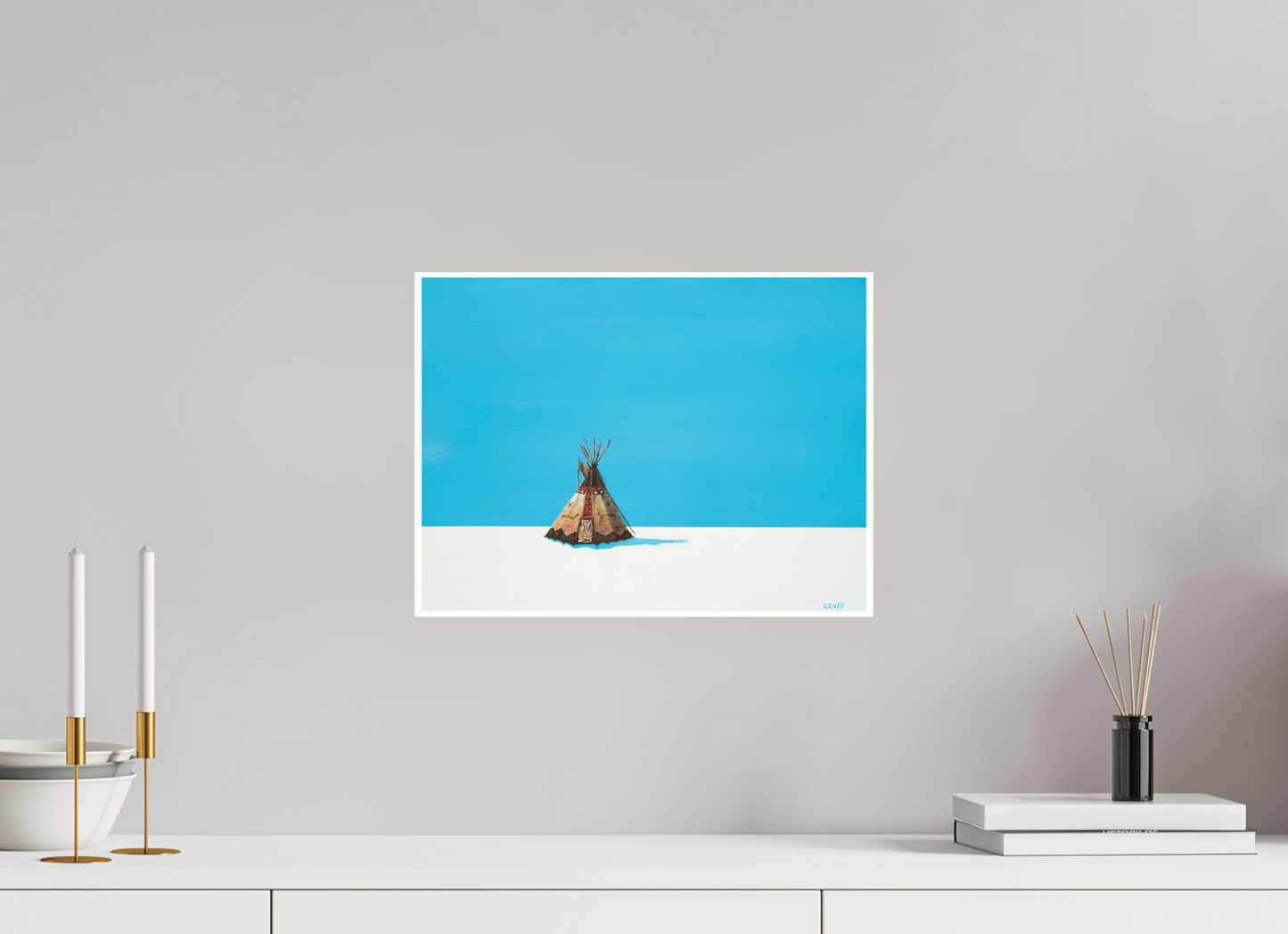 16 x 12″, Fine Art Print White Earth - Tipi