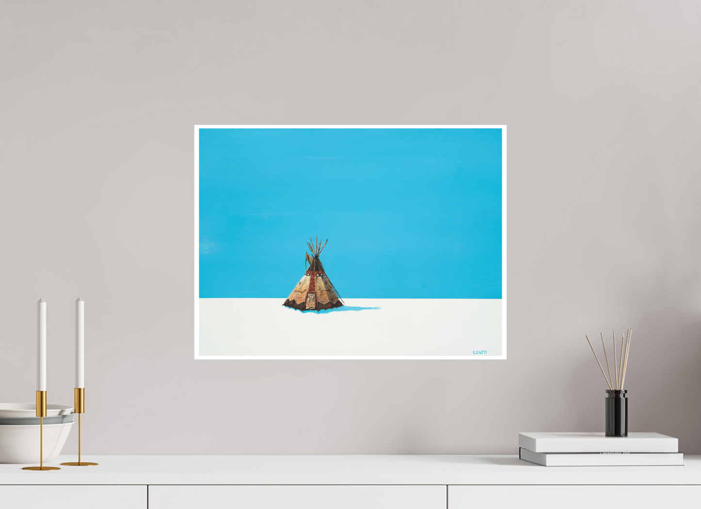 20 x 15″, Fine Art Print White Earth - Tipi