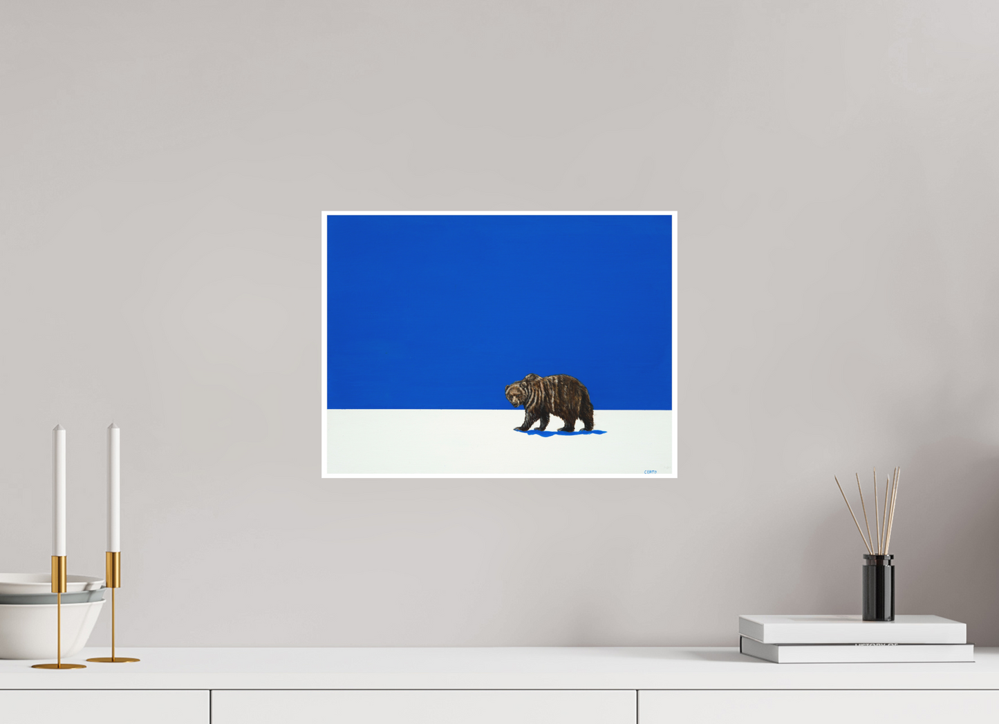 16 x 12″, Fine Art Print White Earth - Grizzly