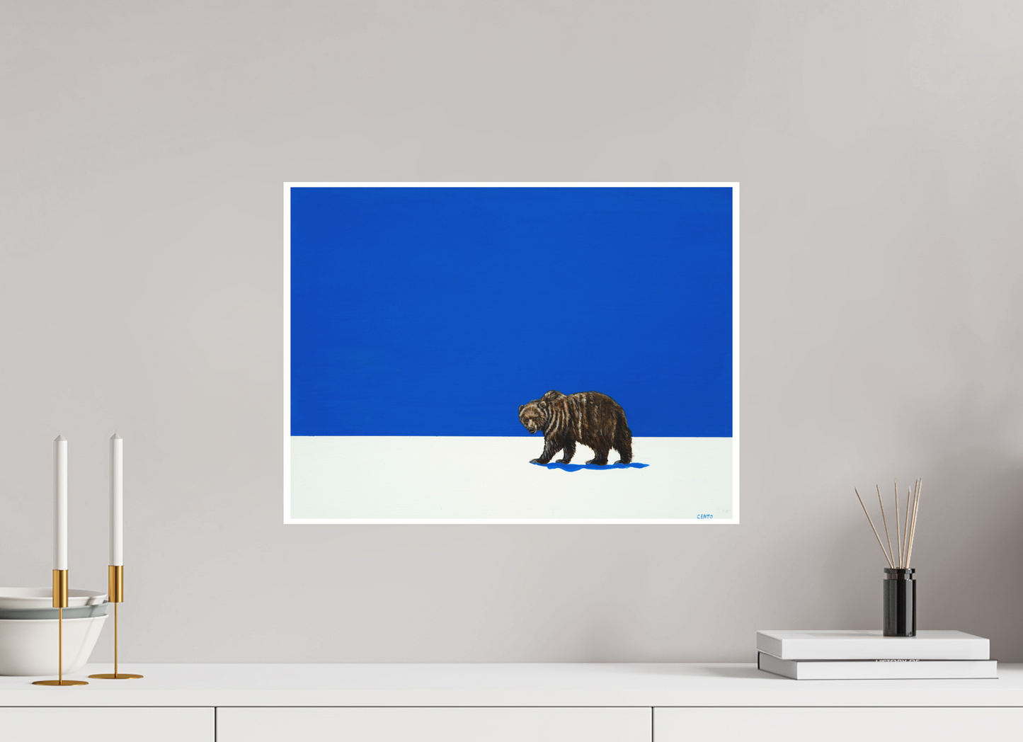 20 x 15″, Fine Art Print White Earth - Grizzly